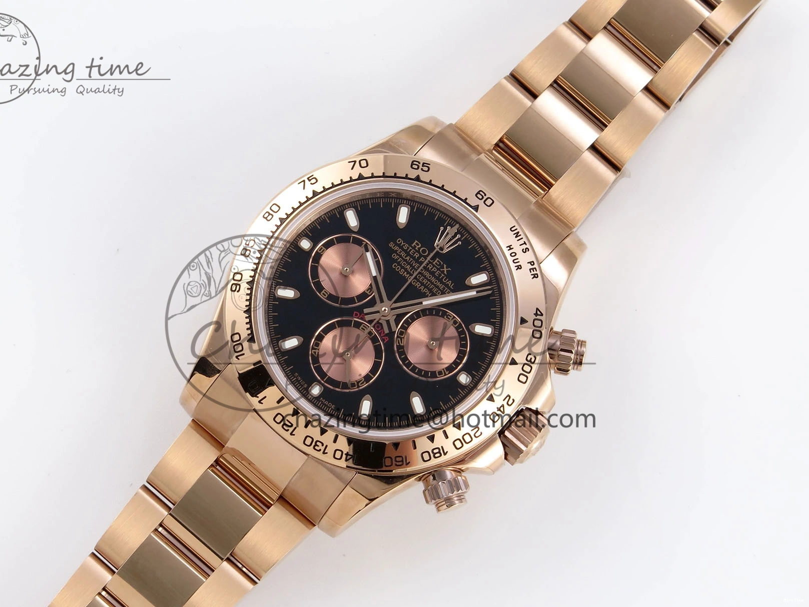 MiroTime 0111 DAYTONA 116505 RG OMF BEST EDITION BLACK RG DIAL ON RG BRACELET A7750 (SLIM MOVEMENT) Trendsetting 1797